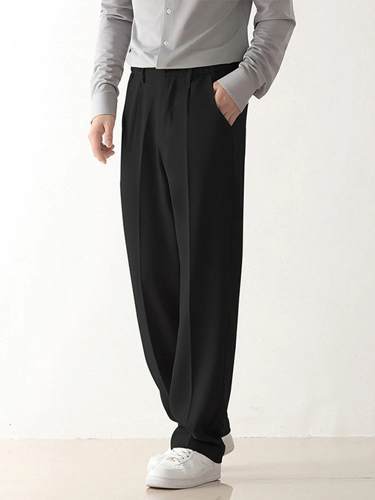 Montari Cotton Pleated Trousers - Black