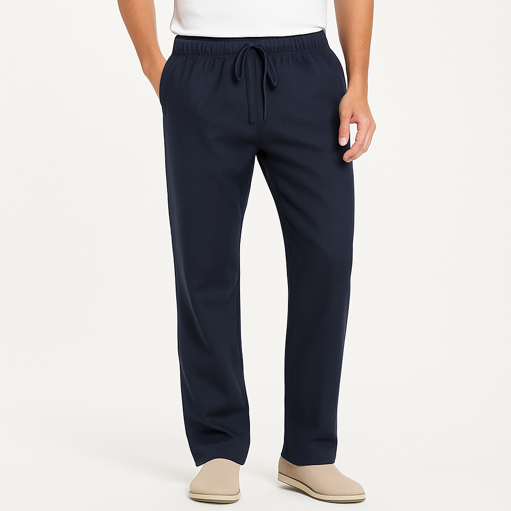 Montari Cotton Drawstring Pants - Blue