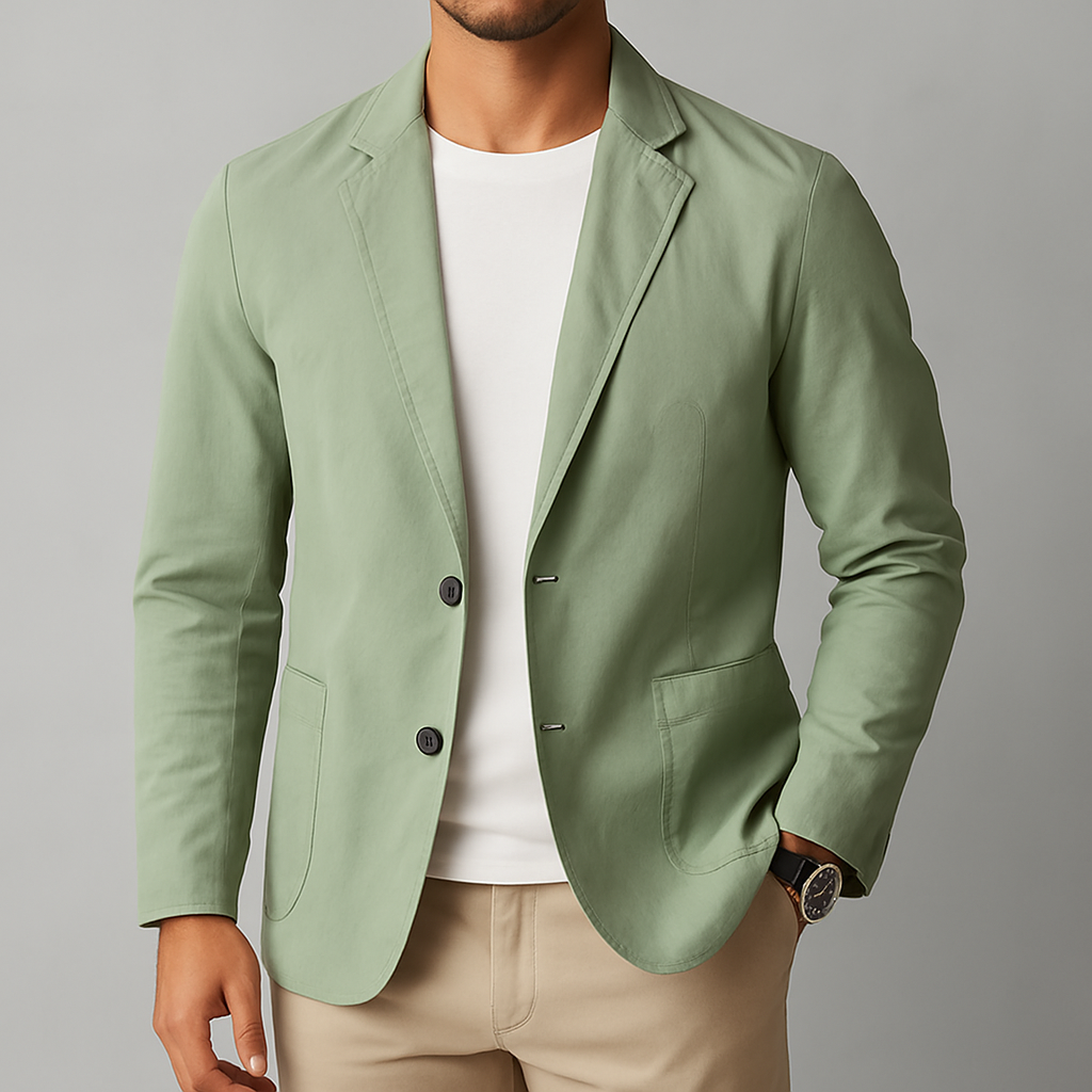 Santori Nylon Button-Up Blazer - Green