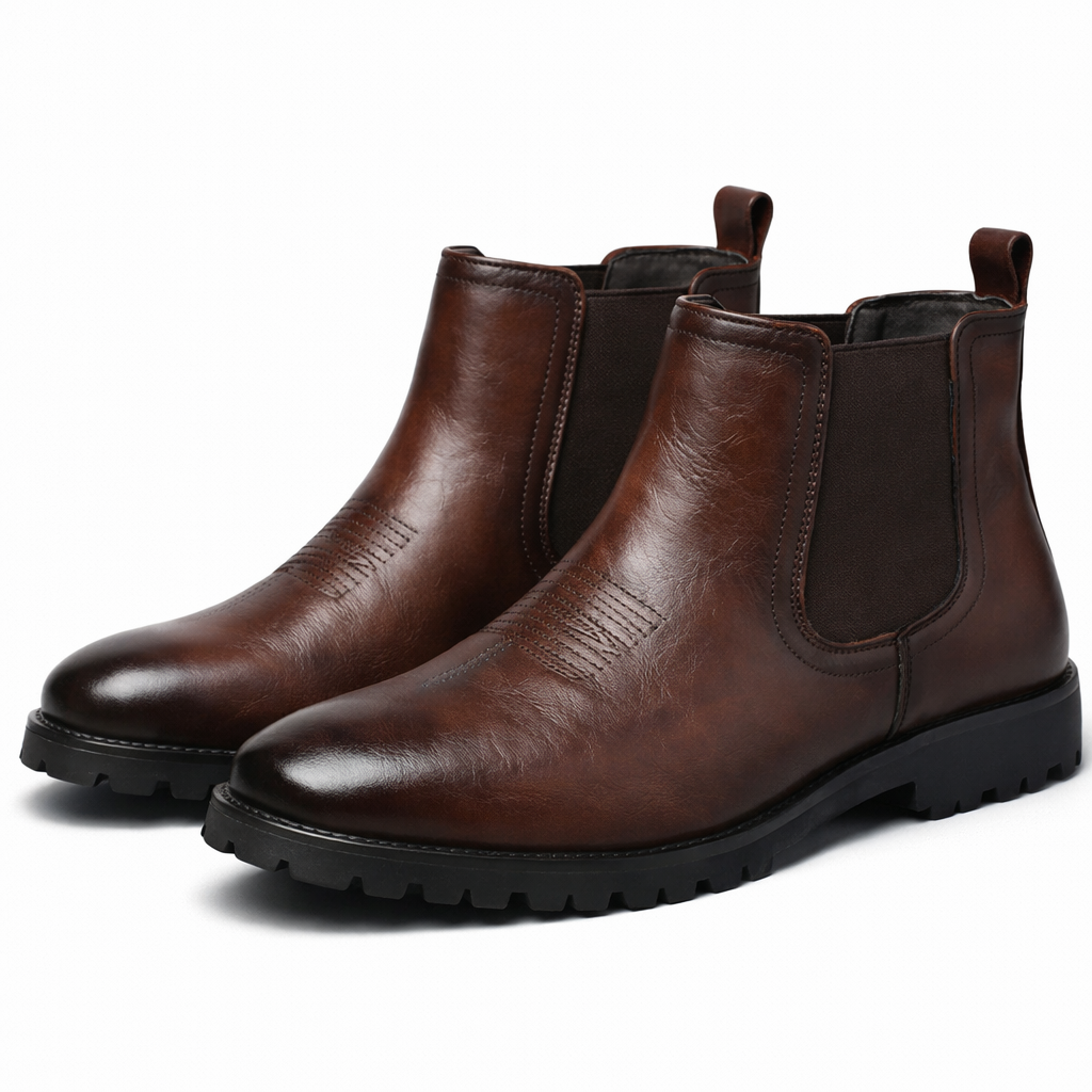 Montari Genuine Leather Chelsea Boots - Brown