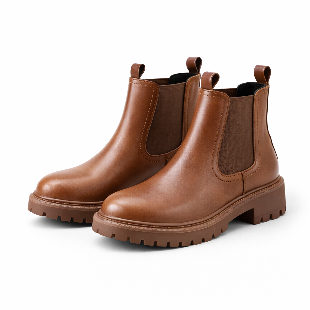 Savina Genuine Leather Chelsea Boots - Brown