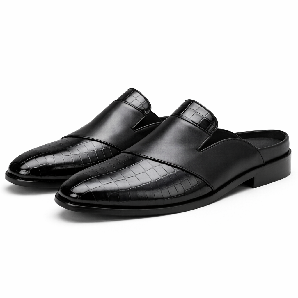 Montari Genuine Leather Slip-On Loafers - Black