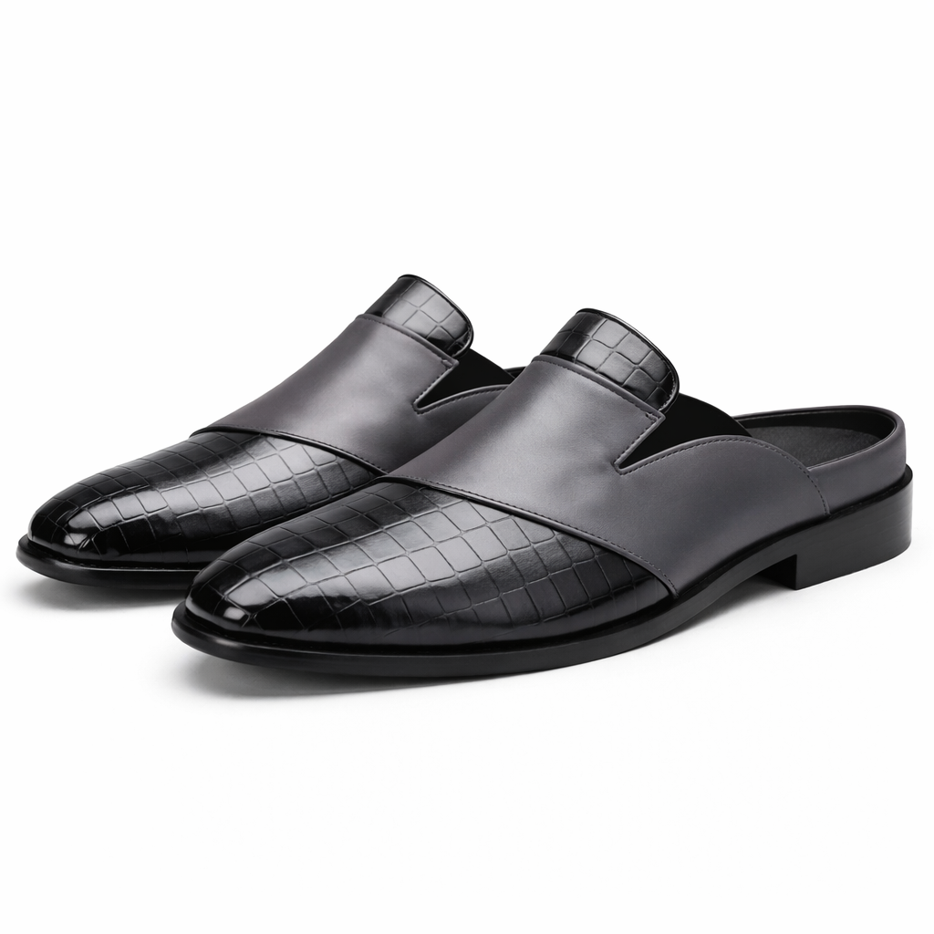 Montari Genuine Leather Slip-On Loafers - Gray