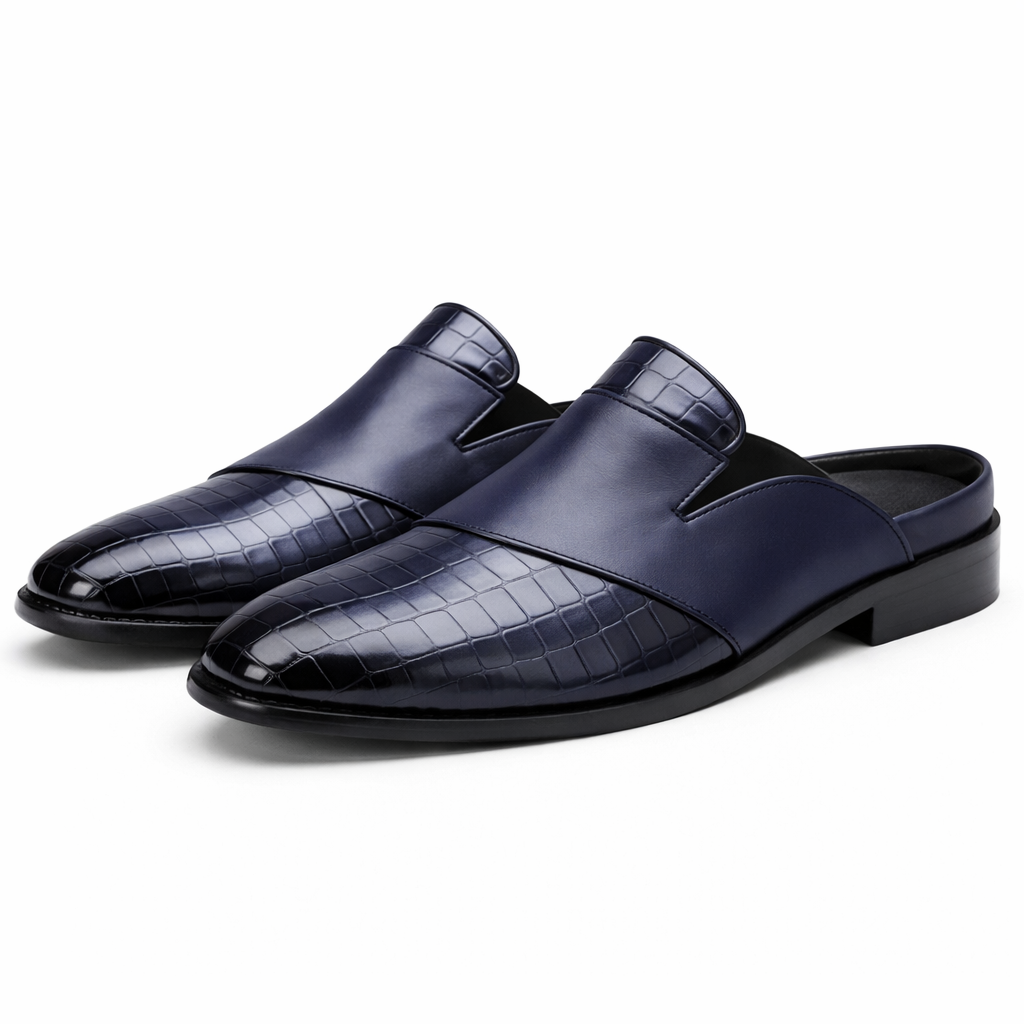 Montari Genuine Leather Slip-On Loafers - Blue
