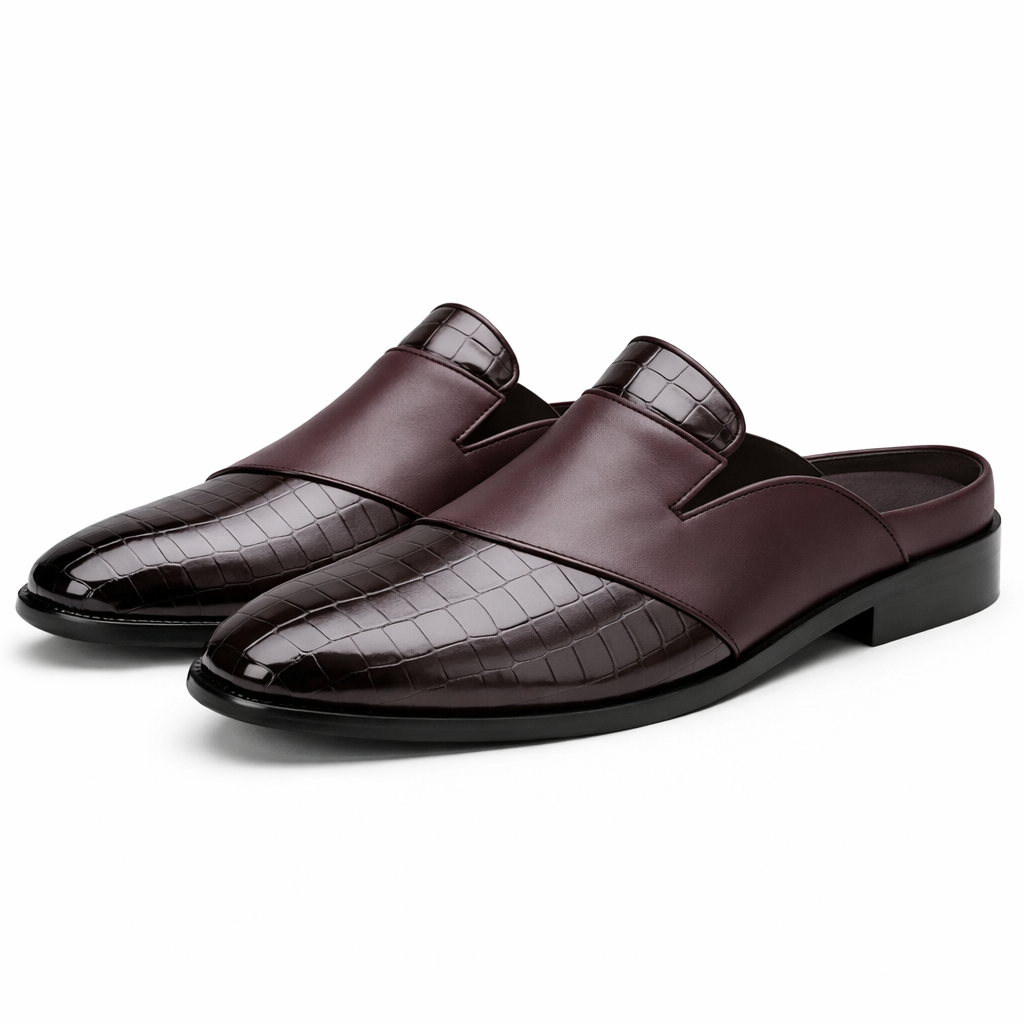 Montari Genuine Leather Slip-On Loafers - Dark Brown