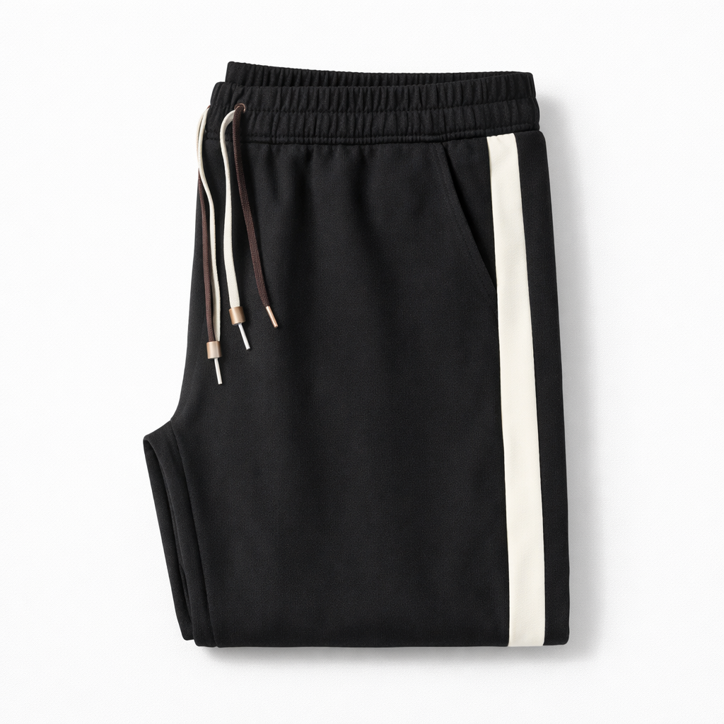 Camden Stripe Relaxed Sweatpants - Black
