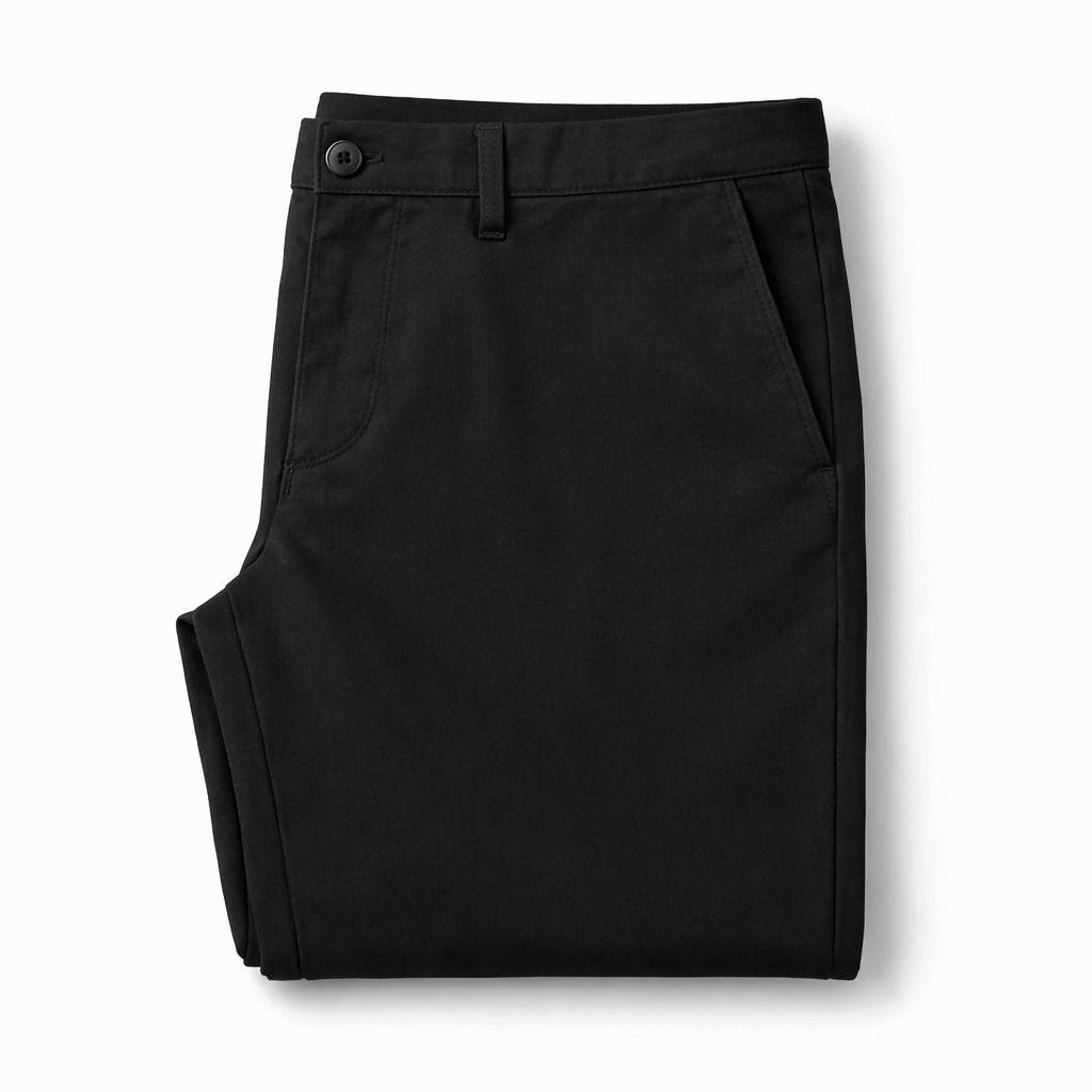 Harrison Cotton Slim-Fit Trousers - Black