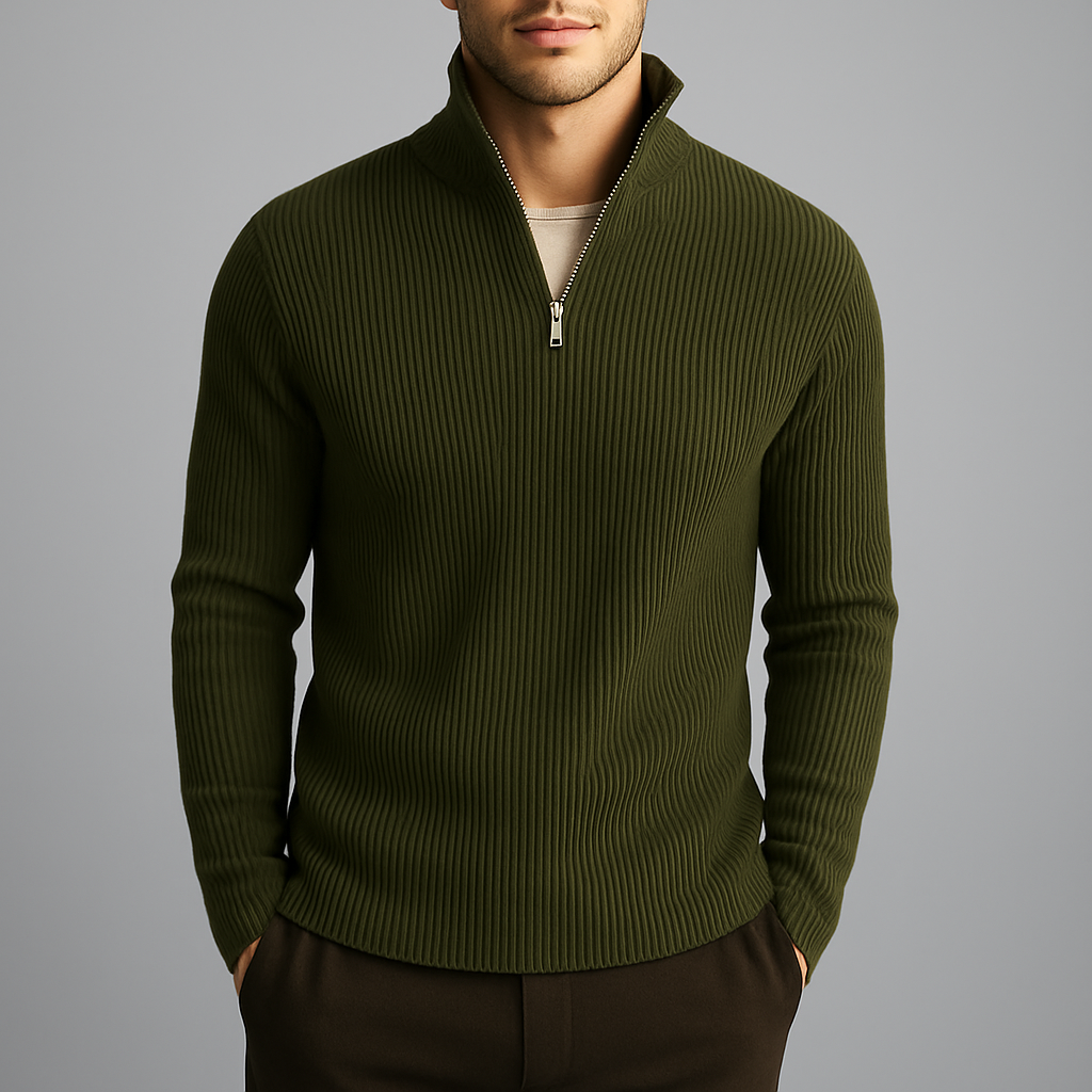 Santori Merino Wool Turtleneck - Green