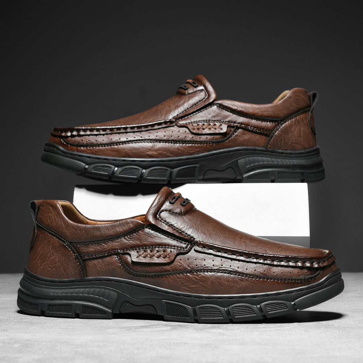Leather Slip-On Casual Shoes for Men