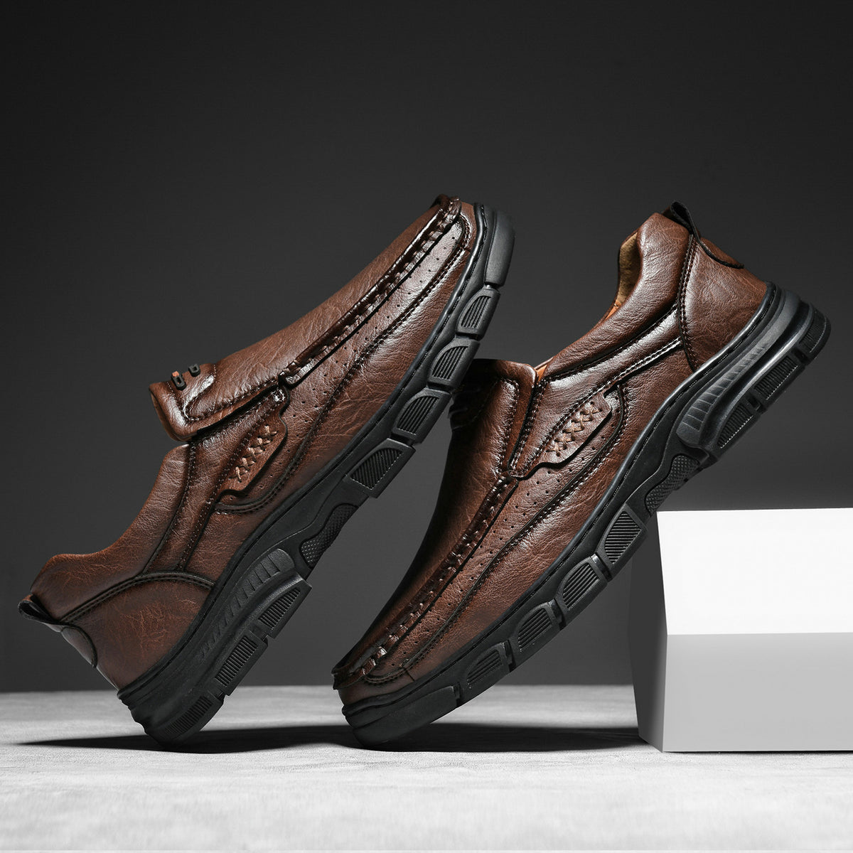 Leather Slip-On Casual Shoes for Men