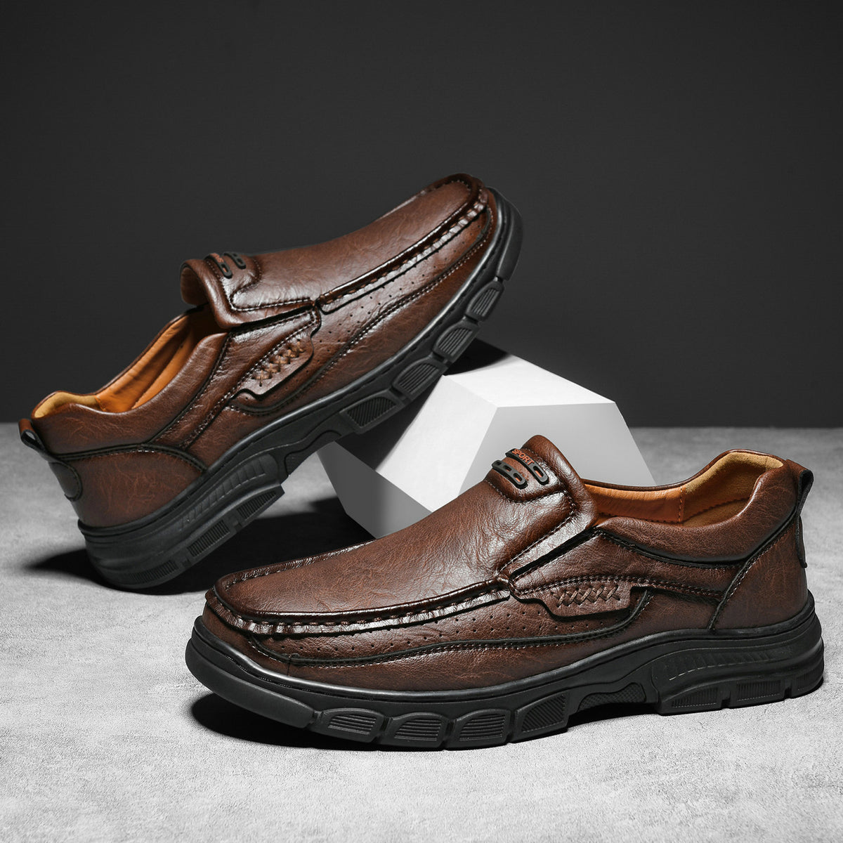 Leather Slip-On Casual Shoes for Men