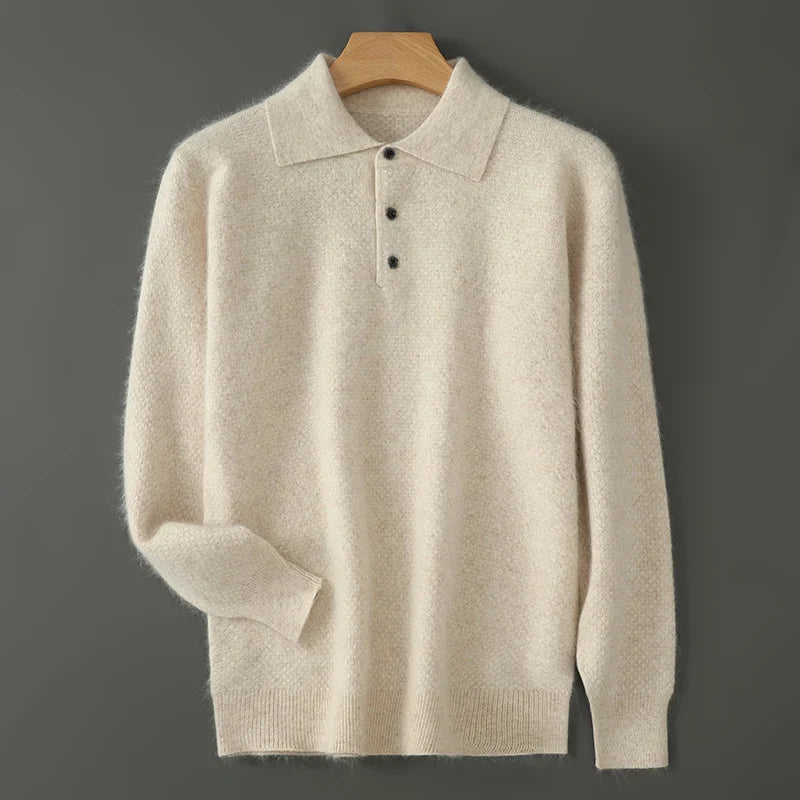 Vestori Cashmere Button-Up Sweater - Beige