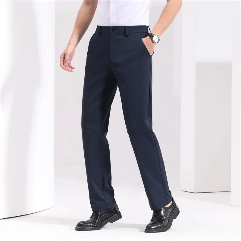 Montari Slim-Fit Cotton Pants - Navy Blue