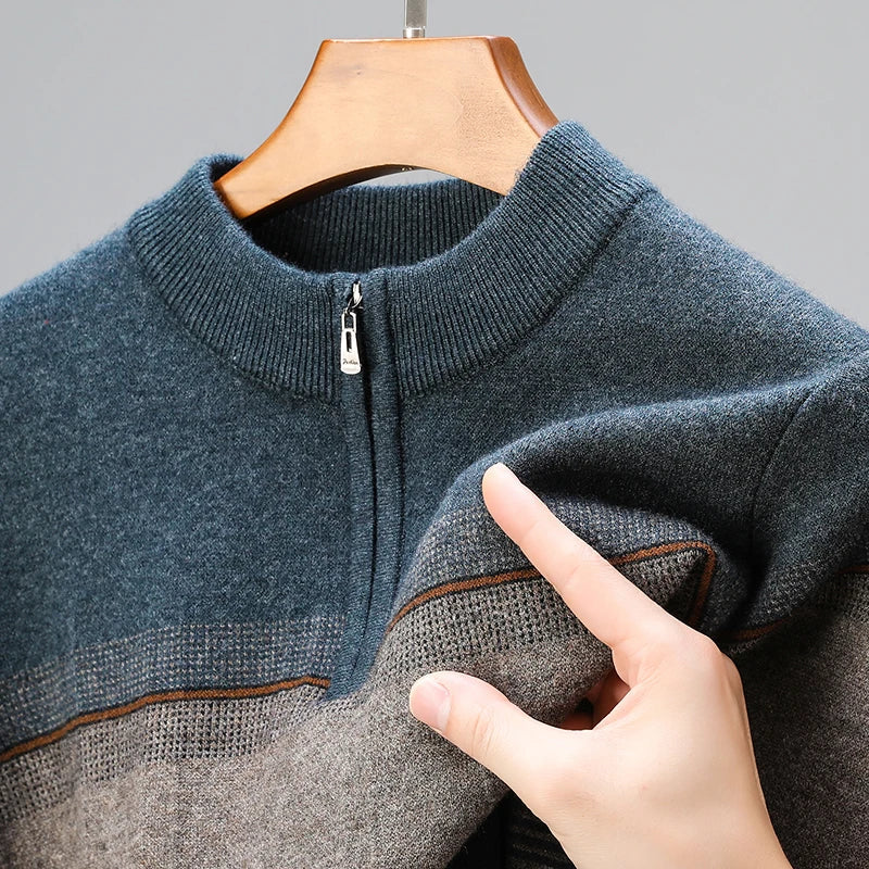 Calvari Wool Quarter-Zip Sweater - Gray