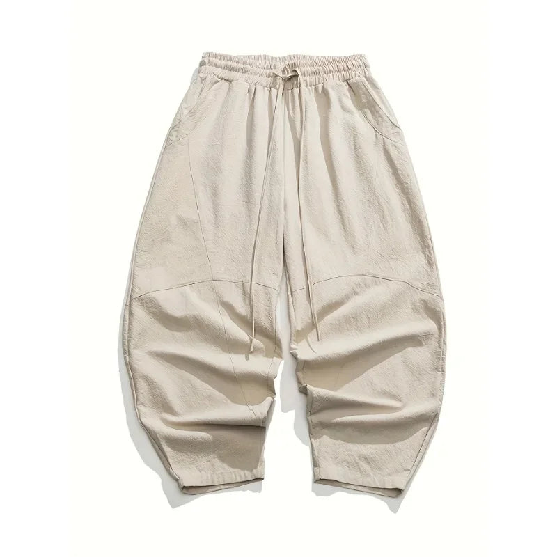 Camden Wide-Leg Cotton Pants - Beige