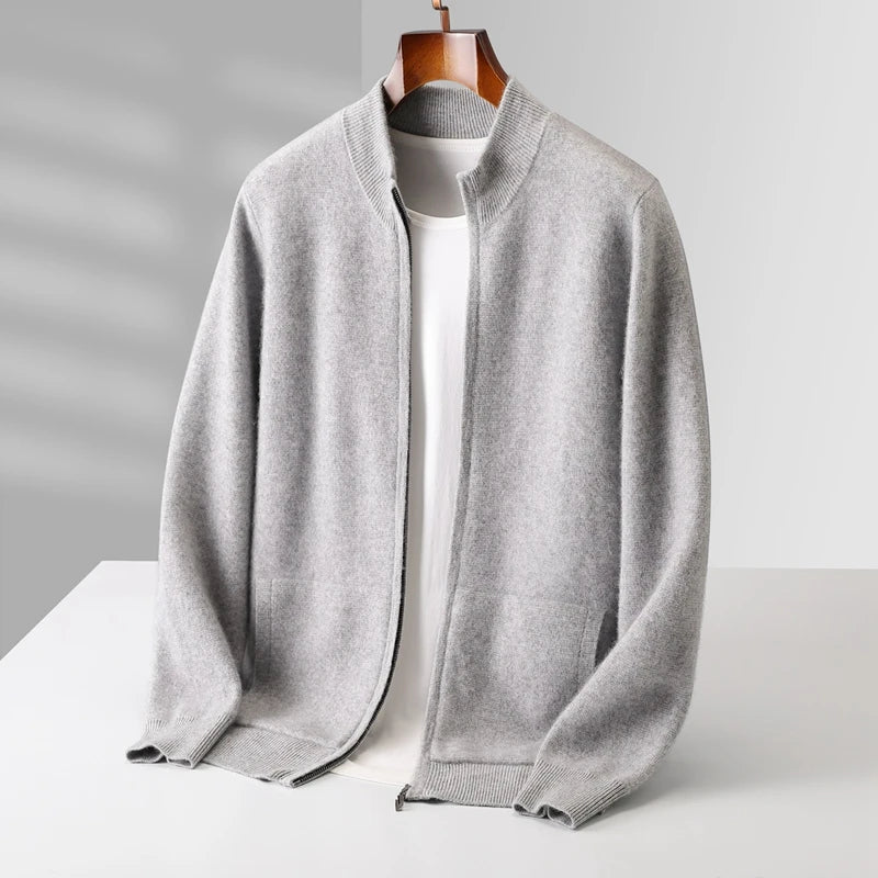 Montari Merino Wool Cardigan - Light Gray