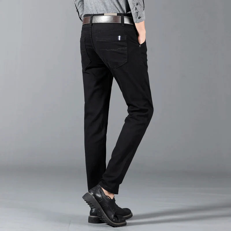 Montari Slim Fit Cotton Pants - Black