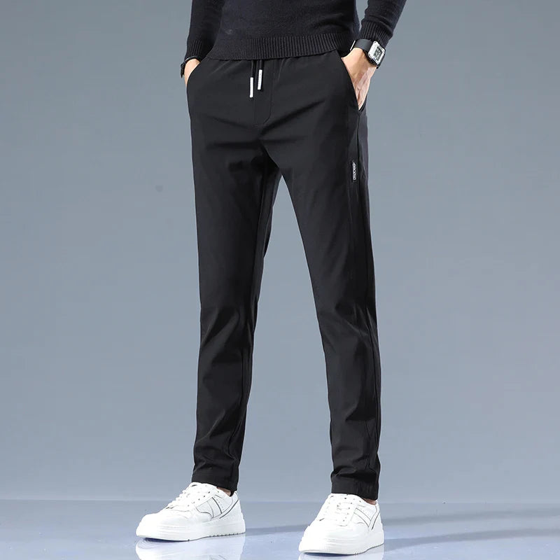 Santori Slim Fit Cotton Pants - Black