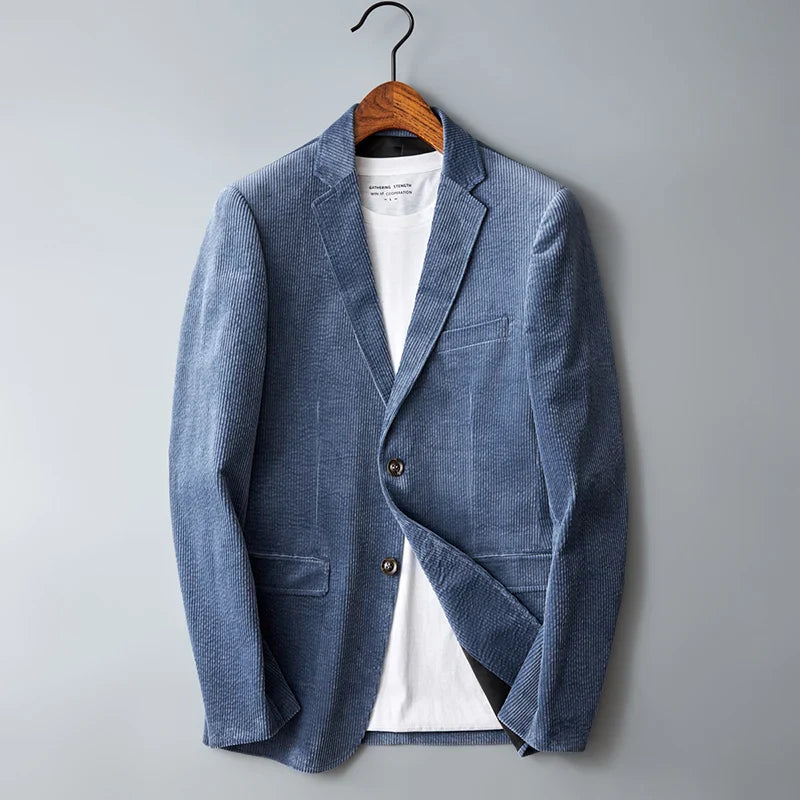 Corbin Corduroy Blazer Jacket - Light Blue