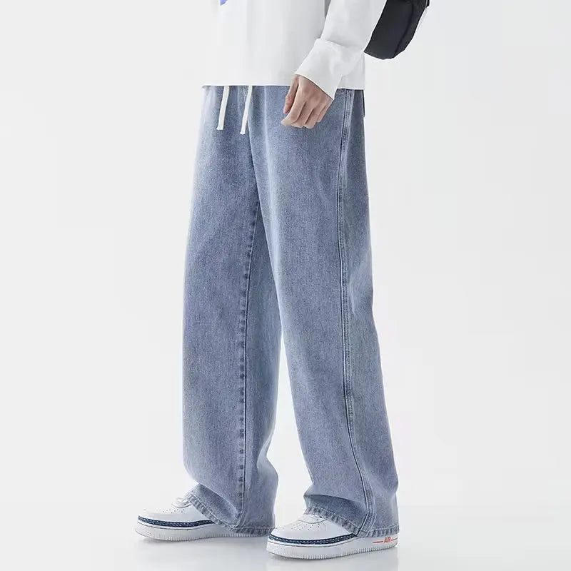 Harrison Drawstring Denim Jeans - Light Blue