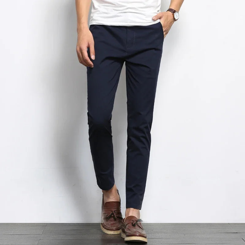 Montari Slim-Fit Cotton Pants - Blue