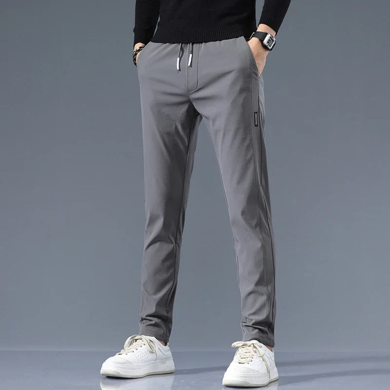 Santori Slim Fit Cotton Pants - Dark Gray
