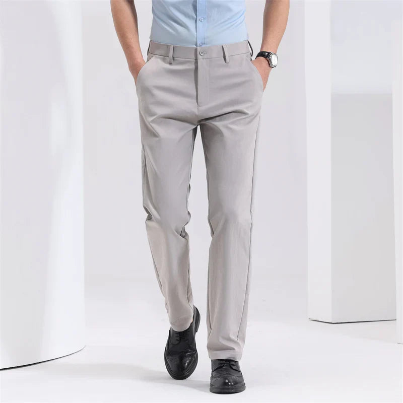 Montari Slim-Fit Cotton Pants - Khaki