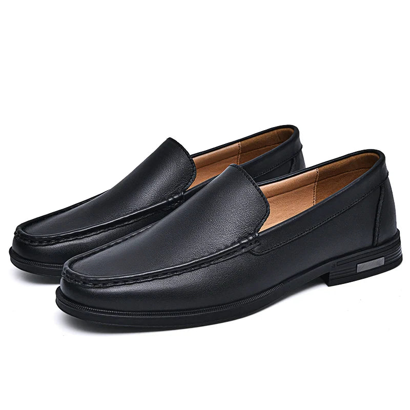Savino Leather Loafers - Black