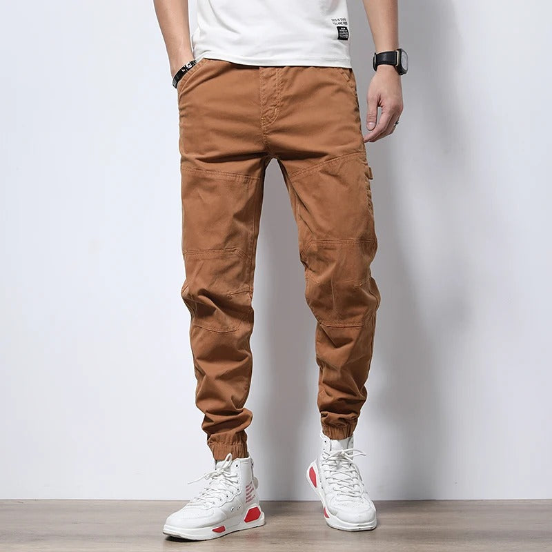 Mason Cotton Cargo Joggers - Brown