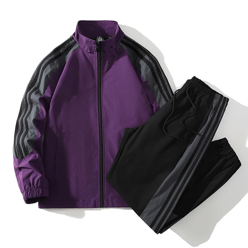 Harlow Full-Zip Jogger Set – Men's 2-Piece Tracksuit - Purple
