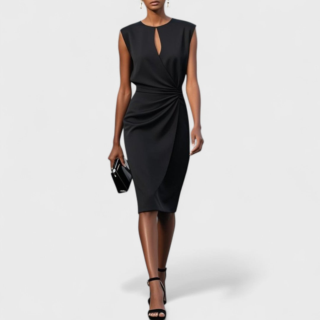 Elegant Midi Dress – Women's Formal or Daytime Dress | Kathy - Black