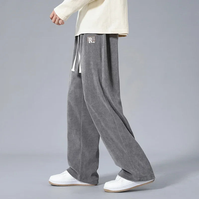 Kellan Relaxed Fit Corduroy Sweatpants - Gray