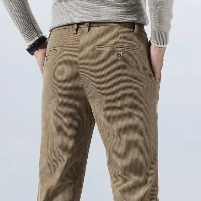 Men's Slim Fit Corduroy Chino Pants - Khaki