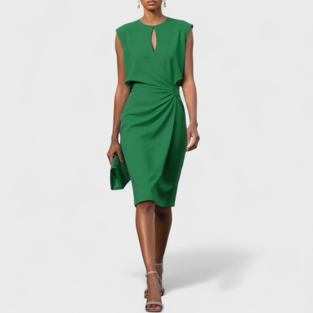 Elegant Midi Dress – Women's Formal or Daytime Dress | Kathy - Green