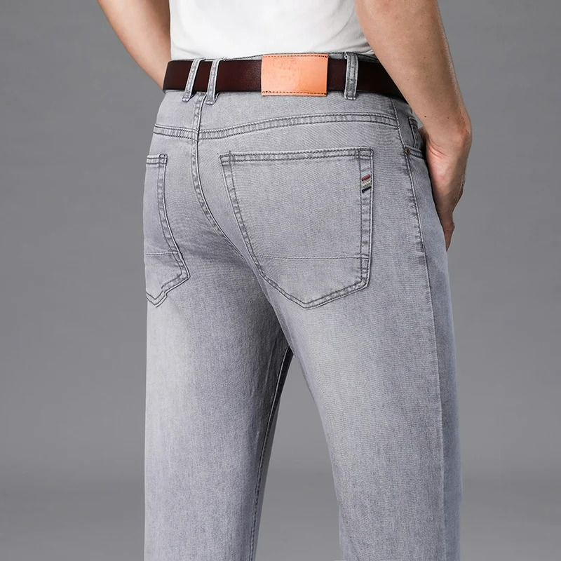 Brennan Stretch Slim Fit Tapered Denim Jeans - Gray