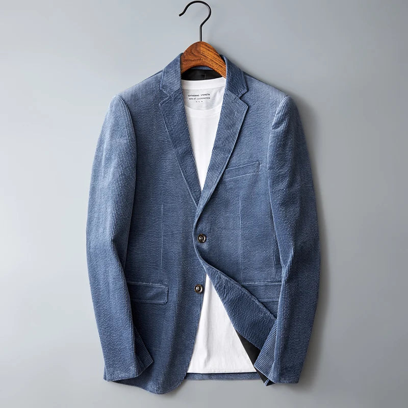 Montaro Corduroy Blazer Sport Coat - Light Blue