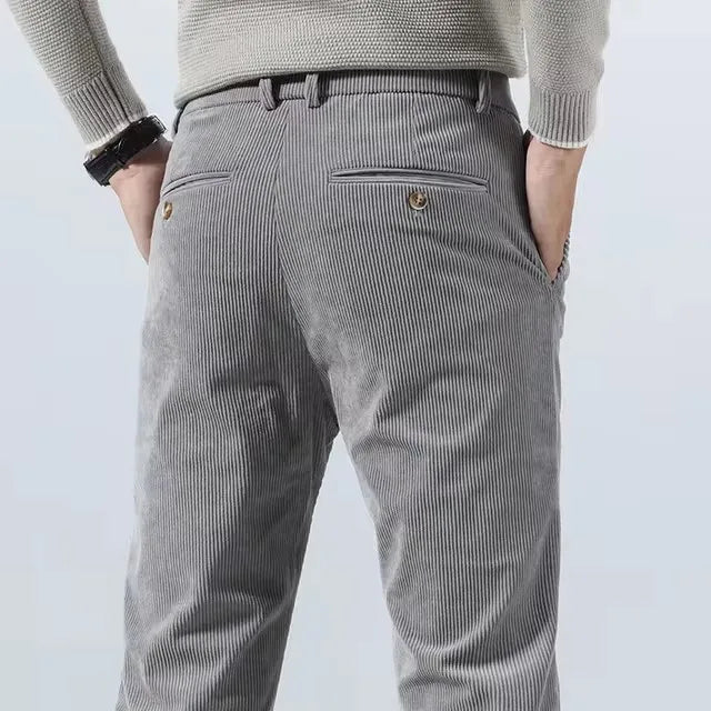 Men's Slim Fit Corduroy Chino Pants - Gray