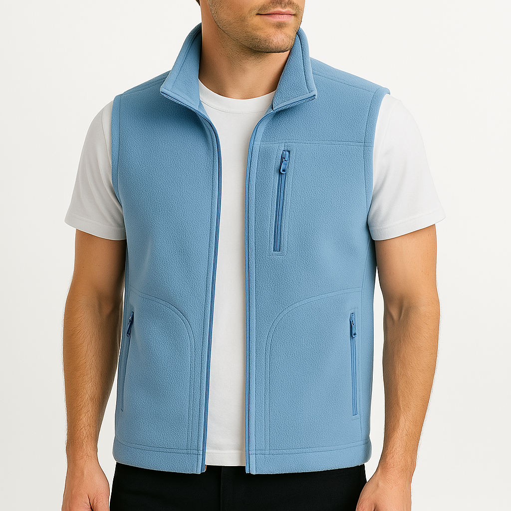 Montero Fleece Zip-Up Vest - Blue