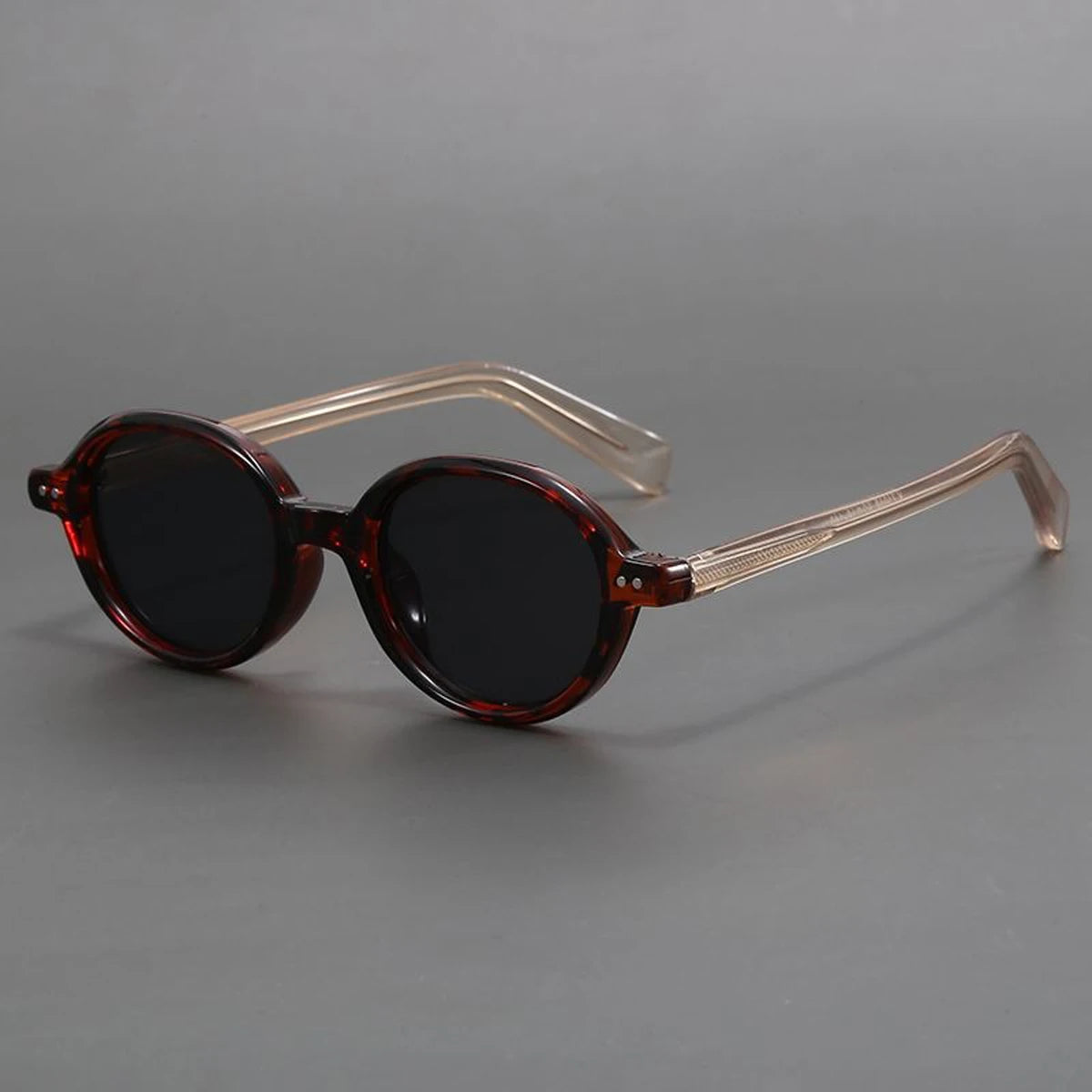 Men's Round Frame UV400 Sunglasses - Cherry