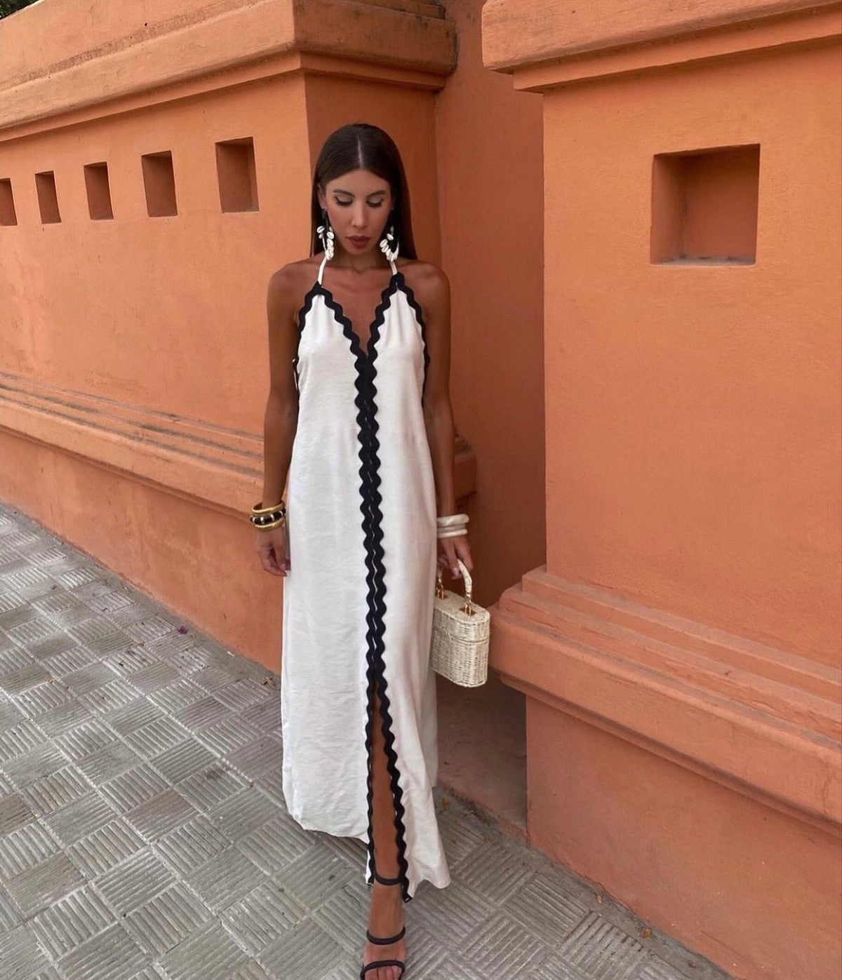 Wrap Maxi Dress – Women's Wedding Guest Dress - White