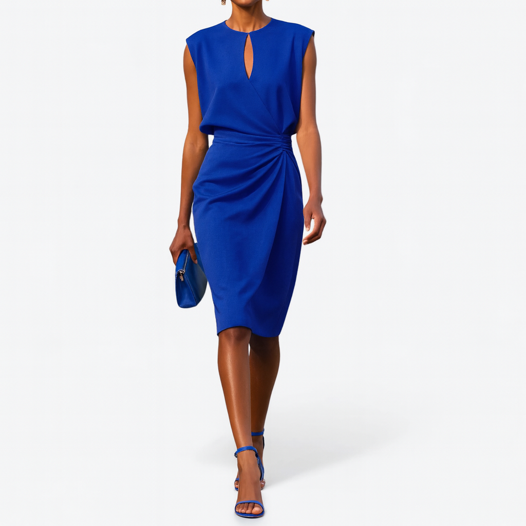 Elegant Midi Dress – Women's Formal or Daytime Dress | Kathy - Royal Blue