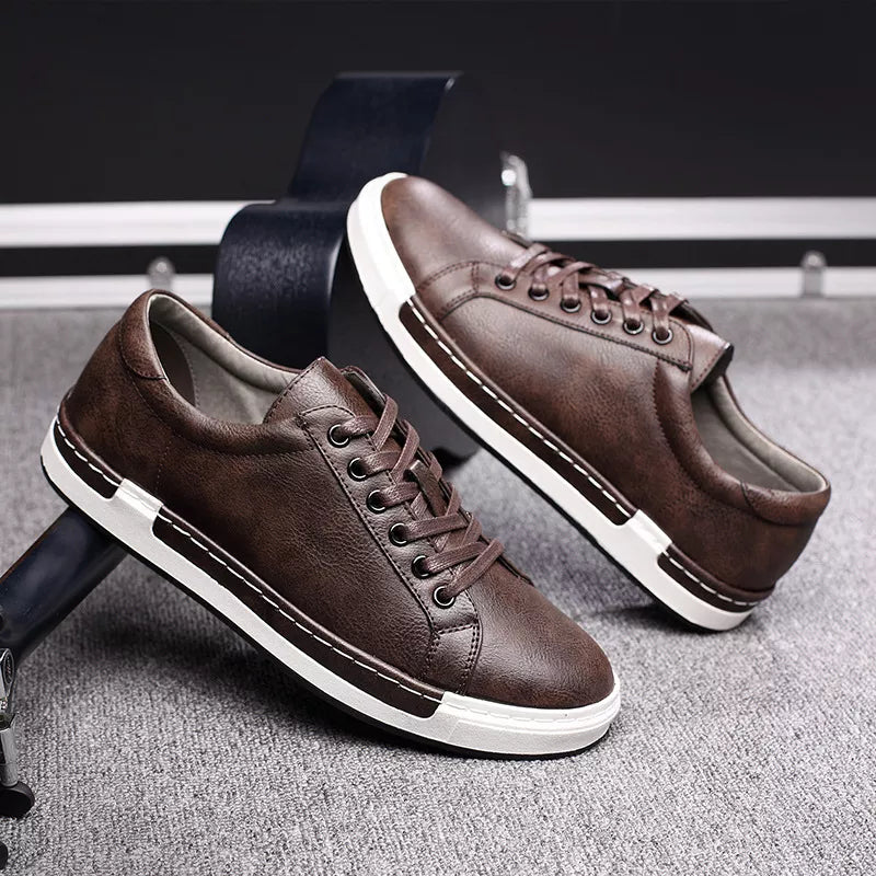 Leather Lace-Up Sneakers for Men