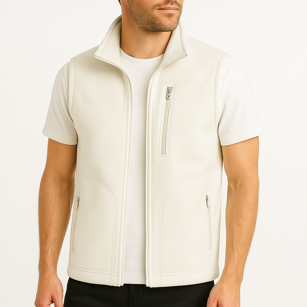 Montero Fleece Zip-Up Vest - Ivory