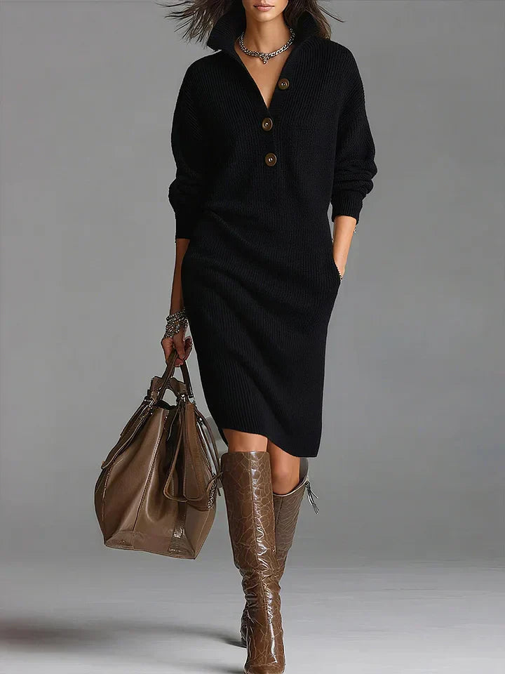 Sweater Dress – Women's Workday Outfit | Fatima - Black