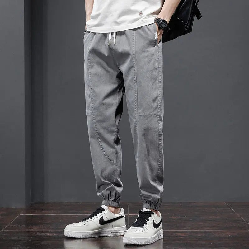 Camden Cotton Drawstring Joggers - LIght Gray