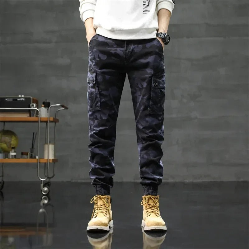 Harrison Cotton Camo Pants - Gray