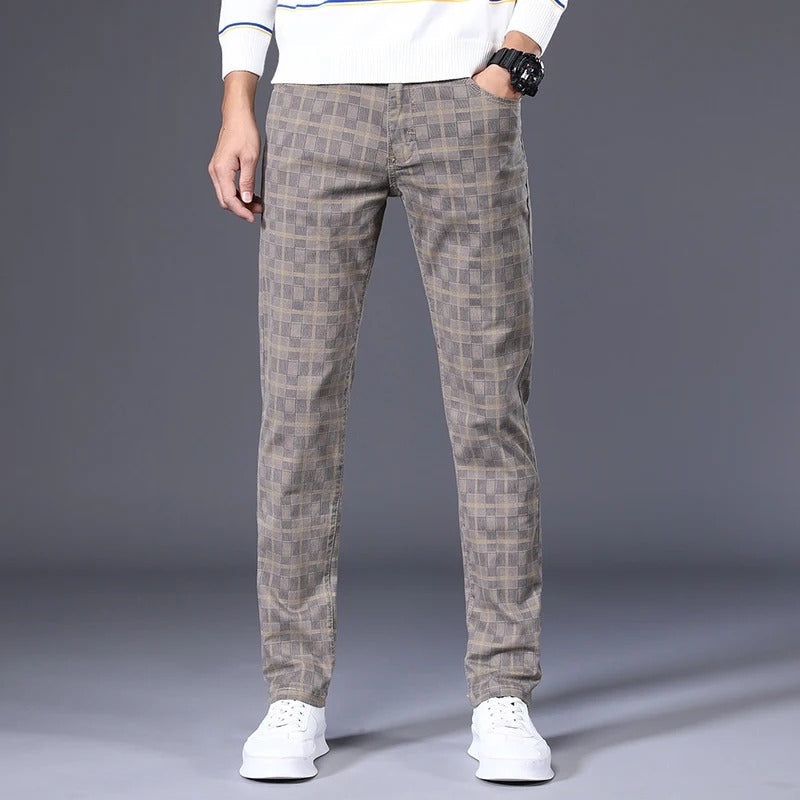 Serino Cotton Slim Fit Pants - Khaki